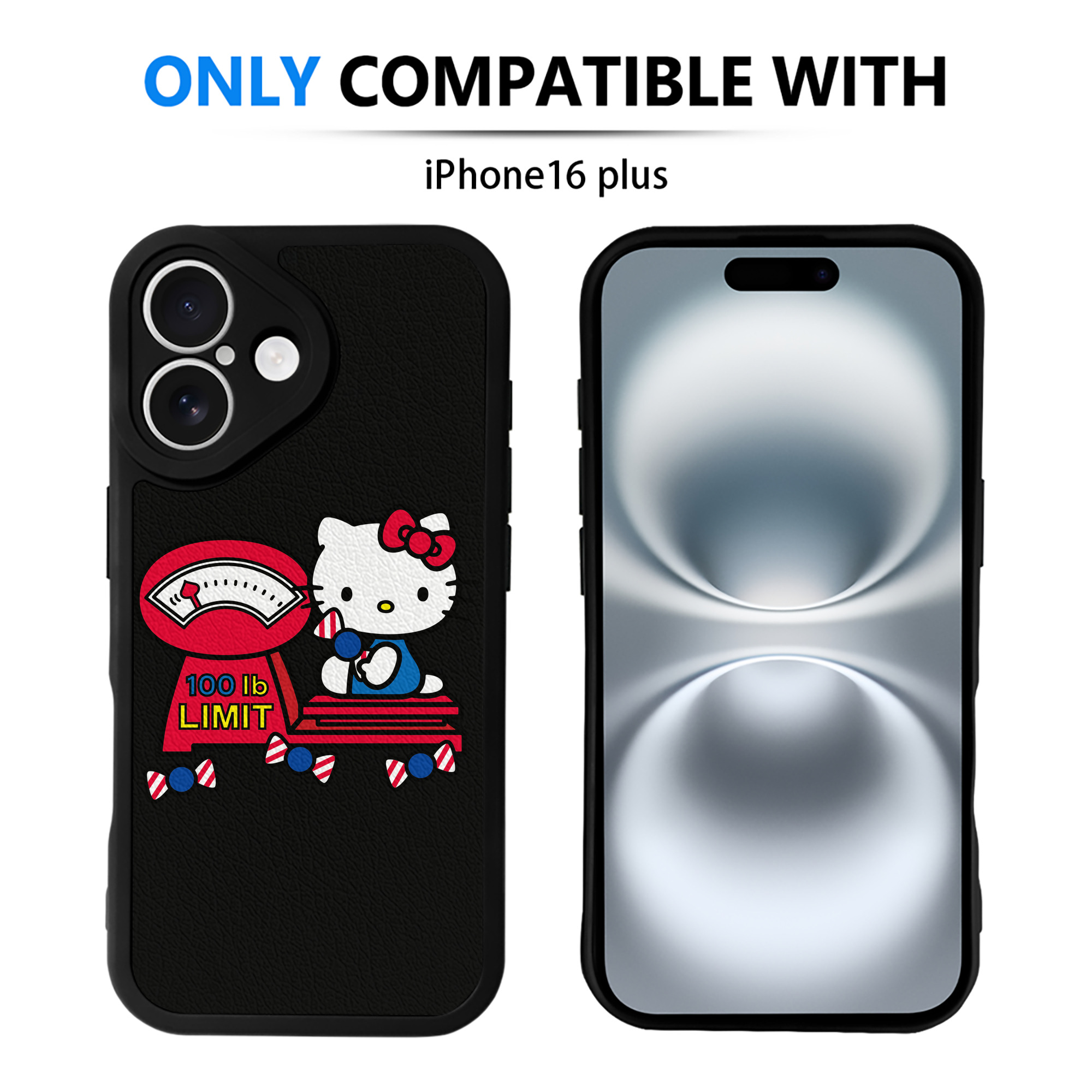 （画像用） Hello Kitty ハローキティ 【iPhone 16シリーズ対応】シリコンスマホケース（レザー調） 材質：シリコン